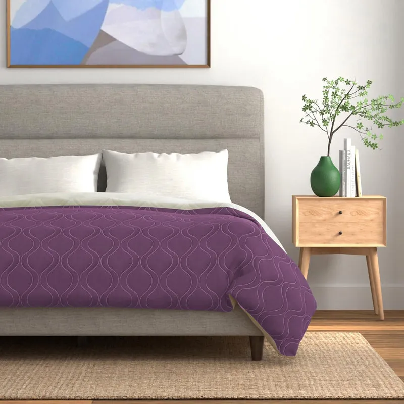 Urban Space Triad Reversible Microfiber Comforter (Plum, Pearl) - 80 GSM media 3