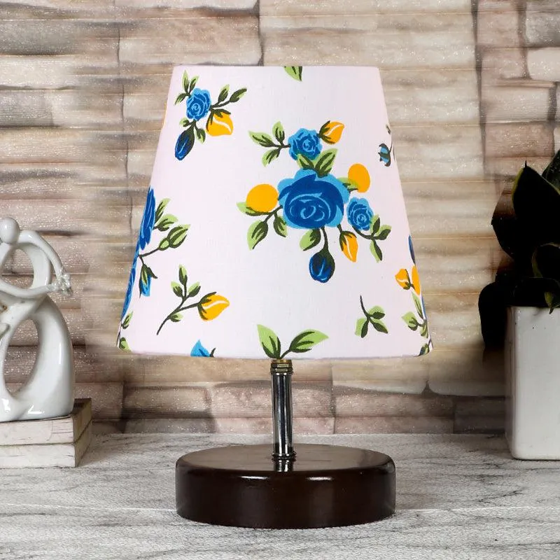 Mita Blue Fleur Fabric Table Lamp - Multicolor media 3