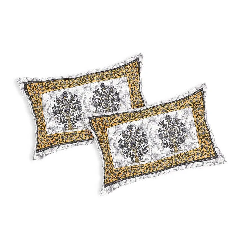 Anant Floral Cotton Bedsheet (Brown) - 144 TC media 6