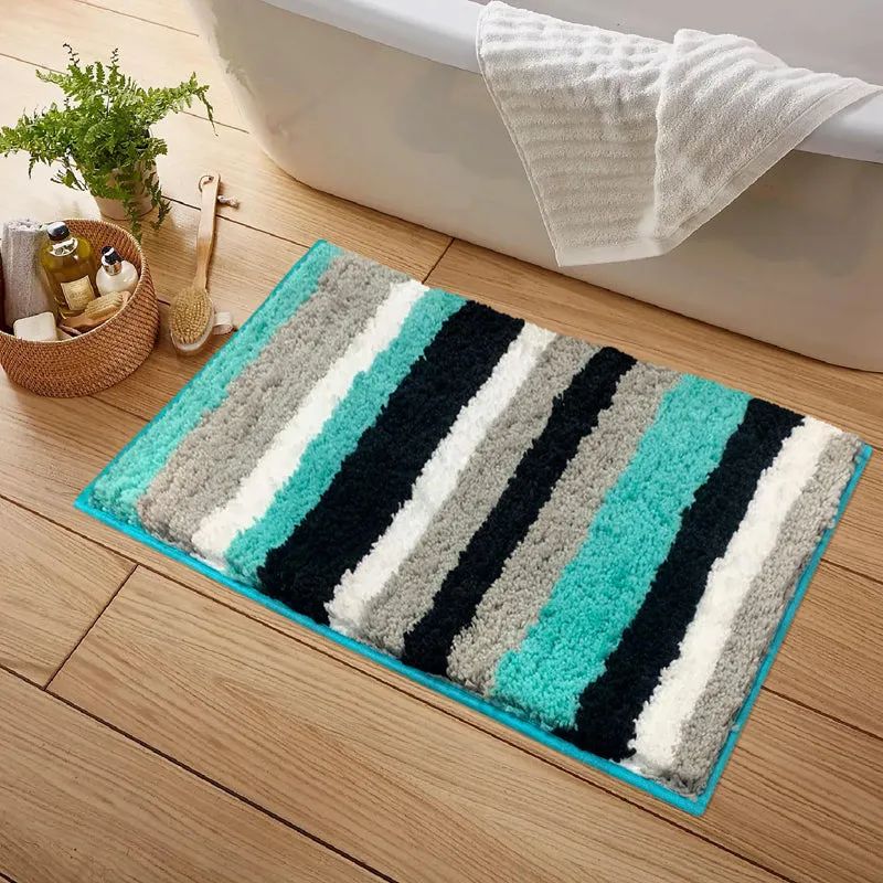 Luxe Stripes Bath Mat - Aqua media 3