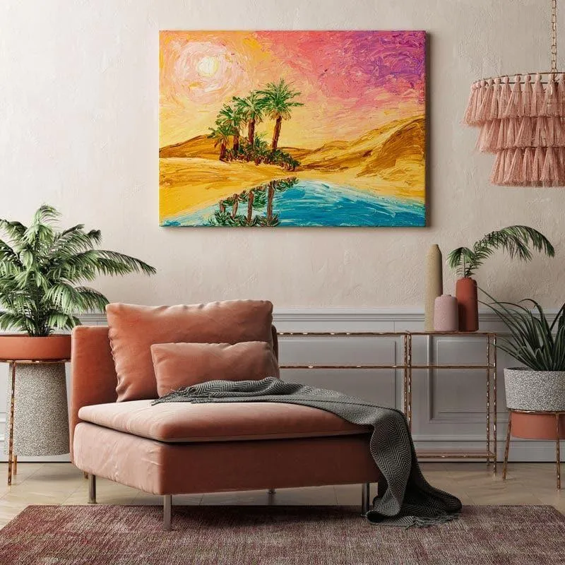 Oasis In The Sahara desert Canvas Wall Painting - Gallery Wrap media 3