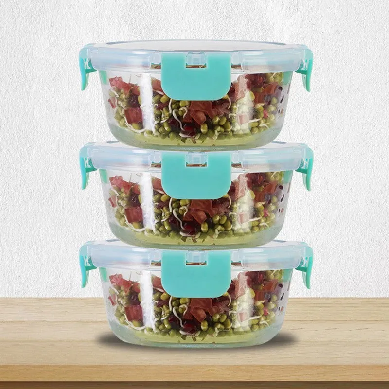 Mogrid Leak Proof Glass Lunch Box (390 mL Each) - Set Of Three media 3