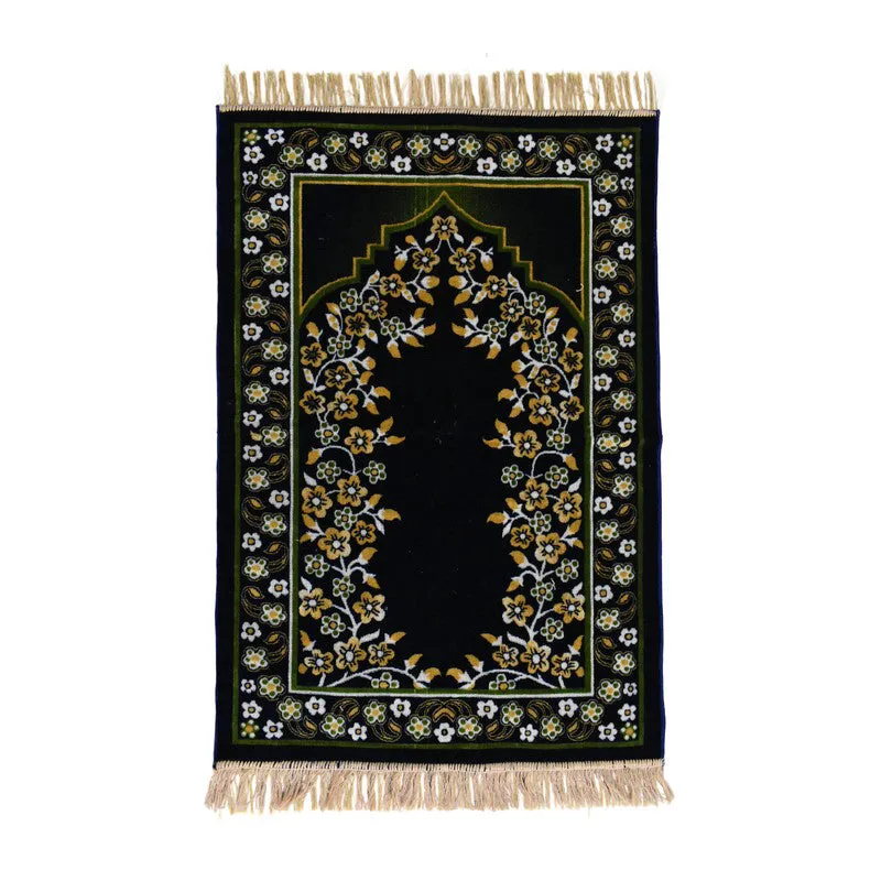Noorzen Velvet Prayer Mat - Yellow,Black media 3
