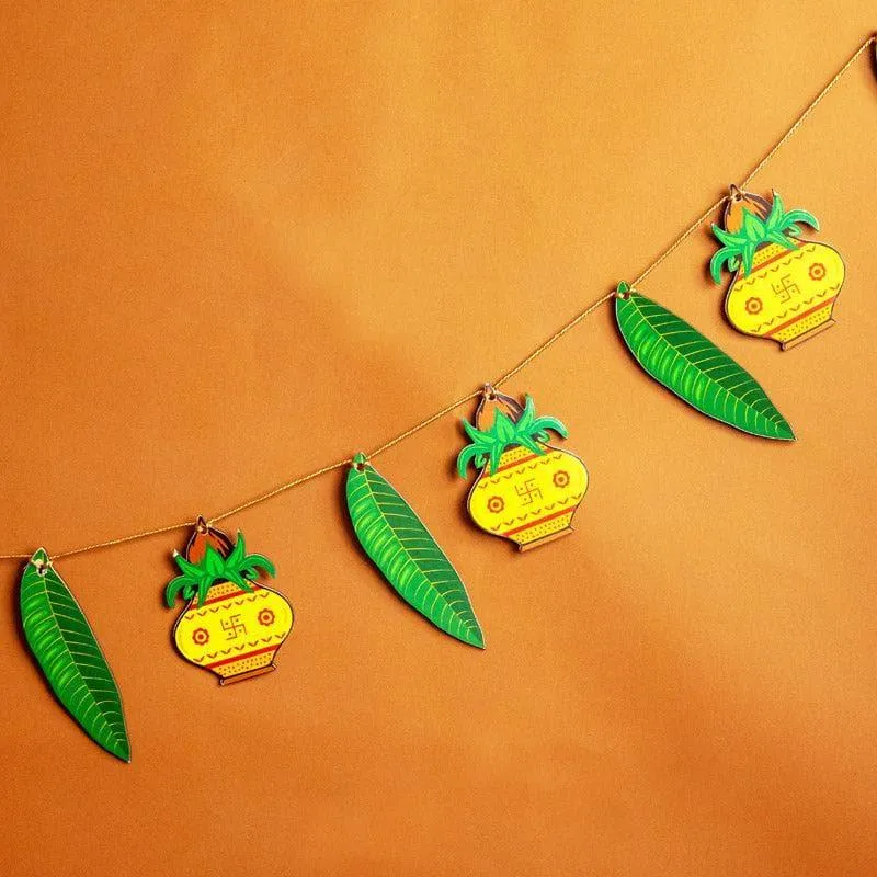 Kalash And Mango Leaf Festive Toran media 3