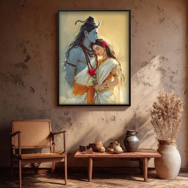 Lord Shiva and Parvati Archival Paper Wall Art media 1