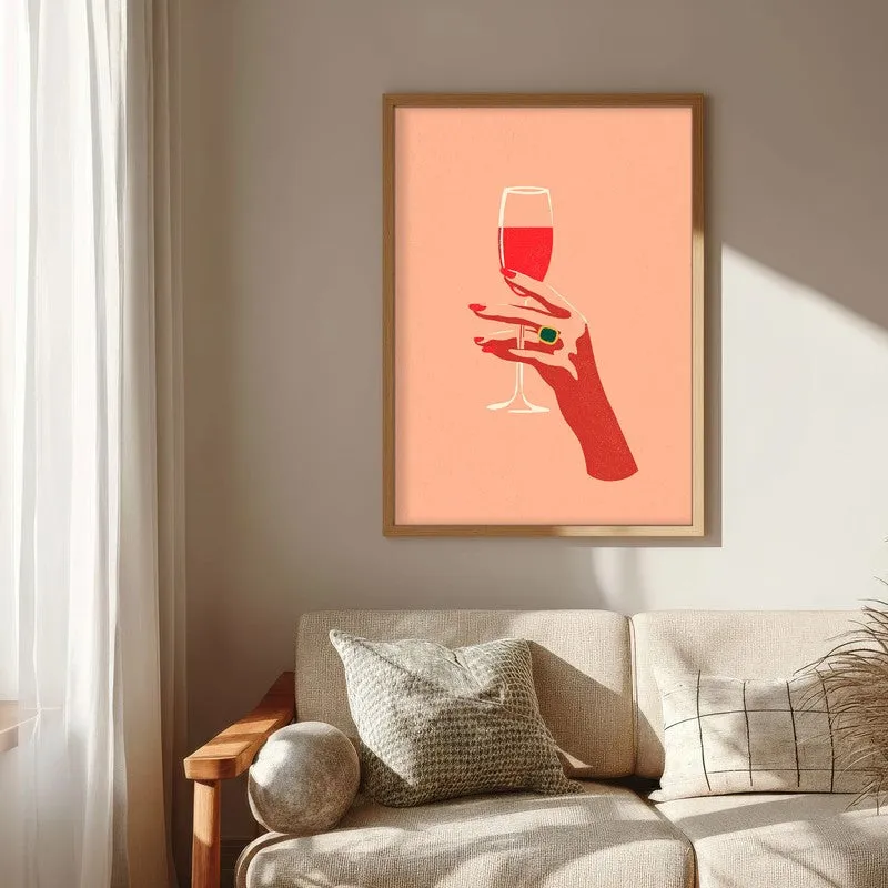 Roserin Canvas Wall Painting - Brown Frame media 6
