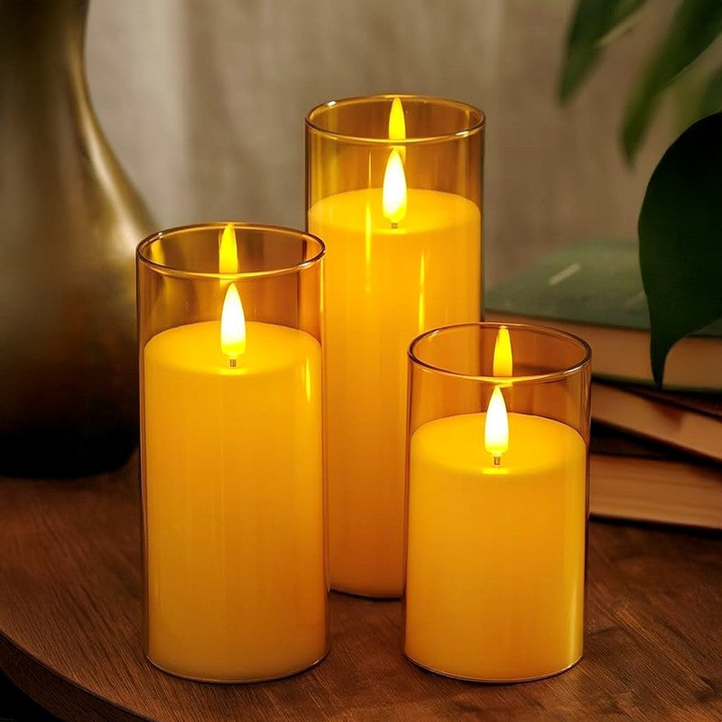 AuraFlame Decorative LED Battery Candle - Set Of Three media 5