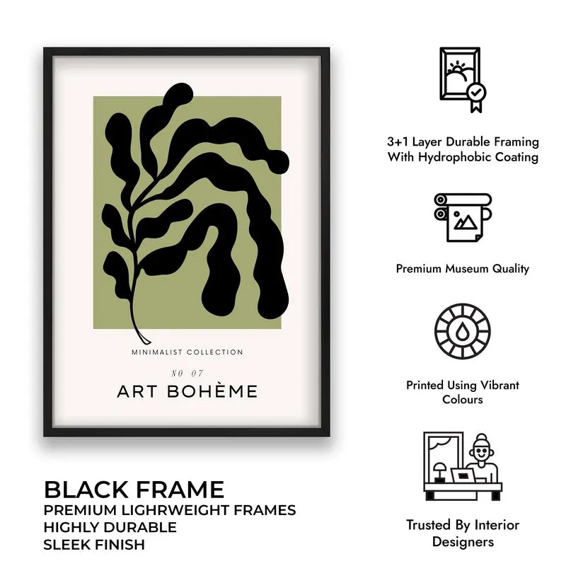 Boho Frond Canvas Wall Painting With Black Frame media 9