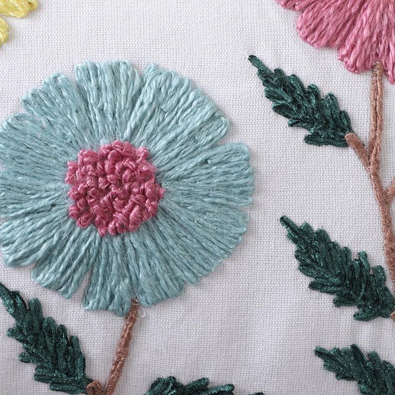 Manjari Embroidered Cotton Cushion Cover media 4