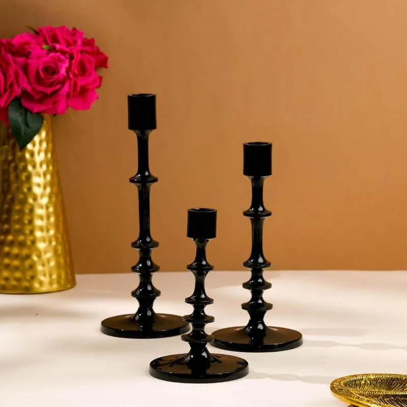 Black Radiance - Set of 3 Candle Stands media 3