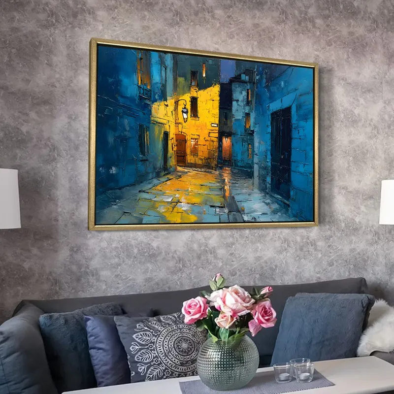 Painterly Avenue Canvas Wall Painting With Frame media 6