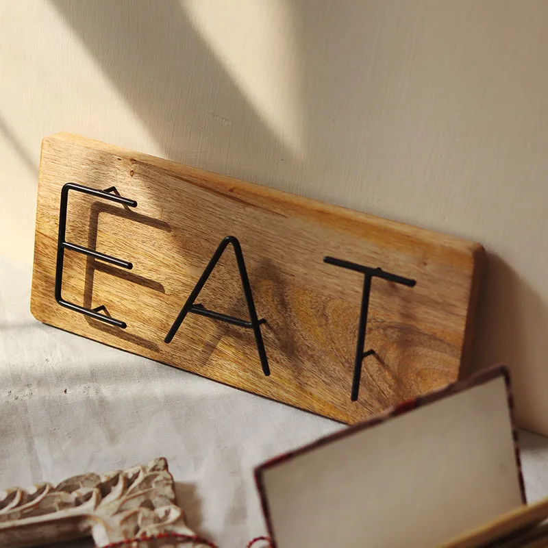 "Eat" Wood Showpiece media 4