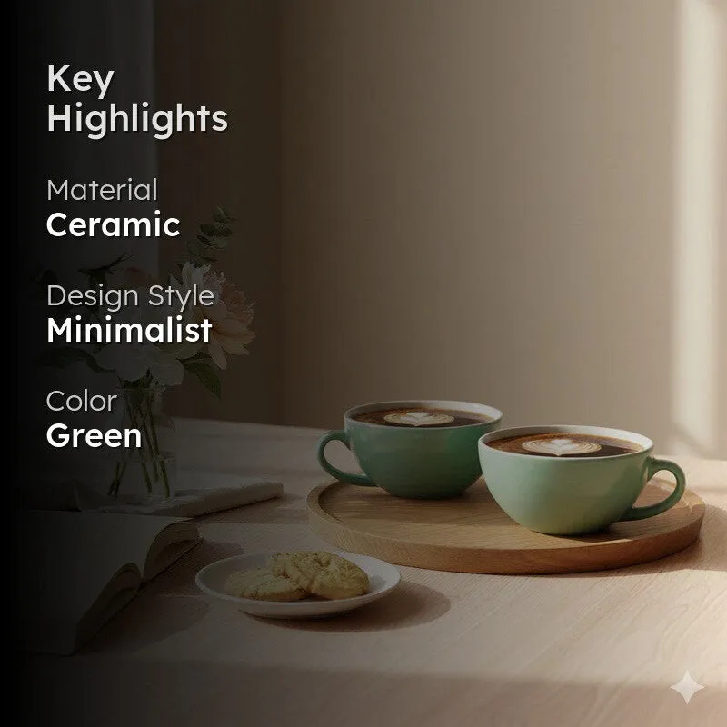 Zen Ceramic Coffee Mug (320 mL Each) - Set Of Two media 2