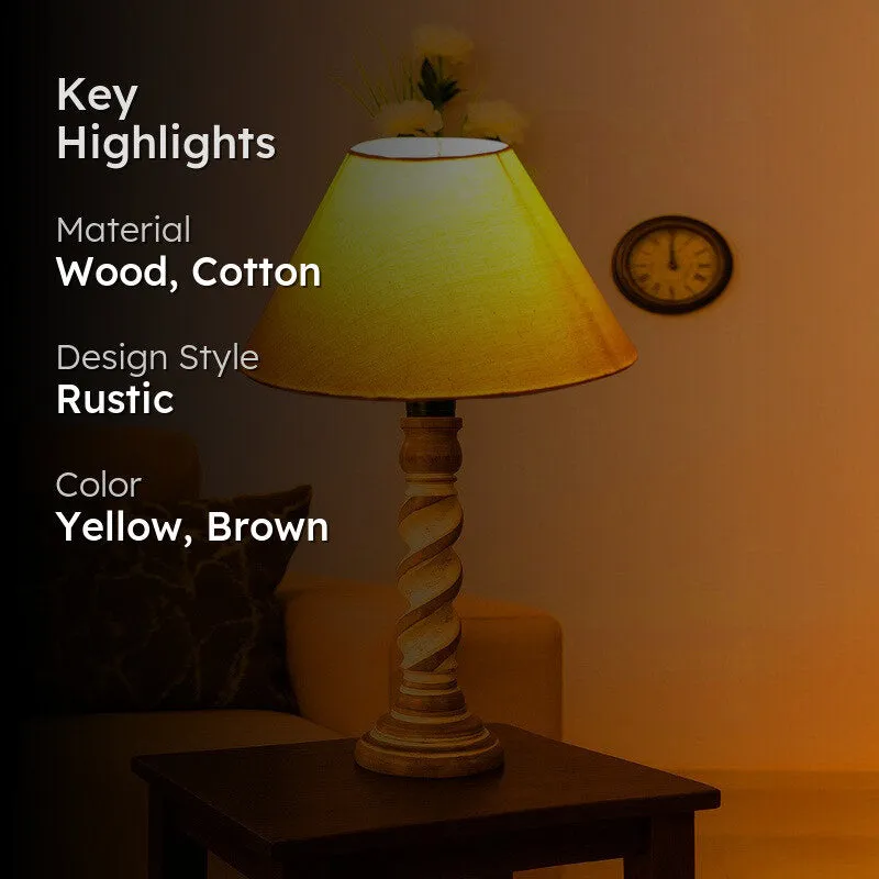 Modera Varo Wooden Table Lamp - Yellow media 2
