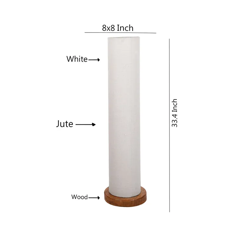 Agia Wooden Tower Floor Lamp With Jute Shade - White media 5