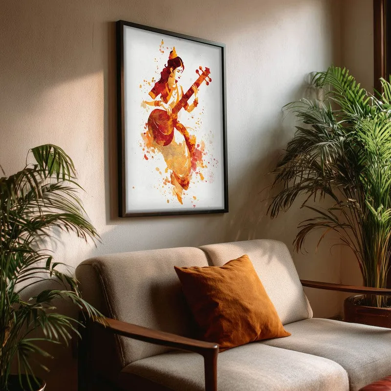 Sri Saraswati Devi Divine Harmony Archival Paper Wall Art media 3
