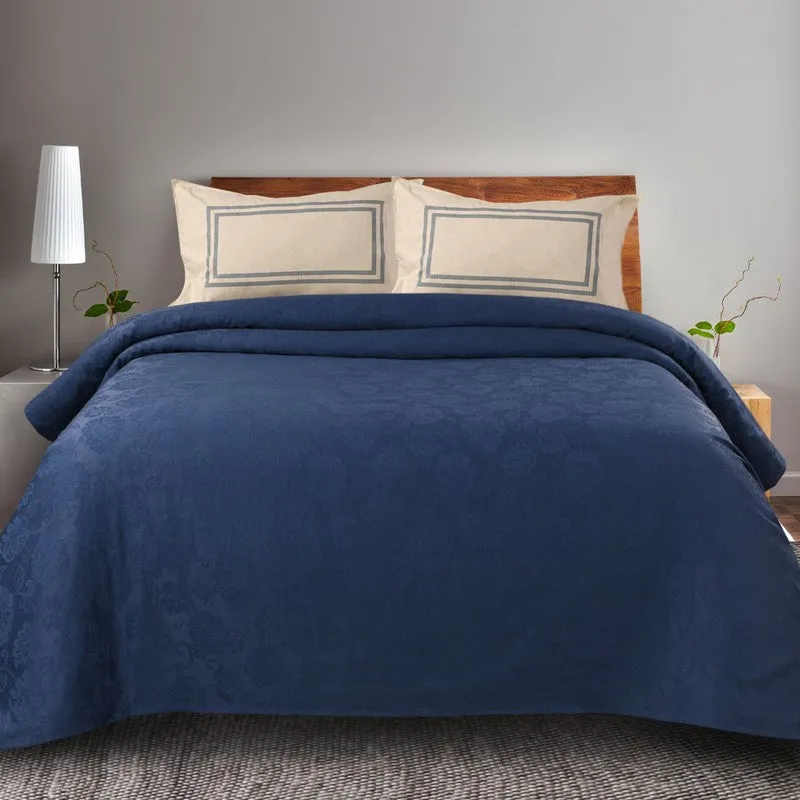 Floral Aura Cotton Bedsheet (Blue) - 224 TC media 3
