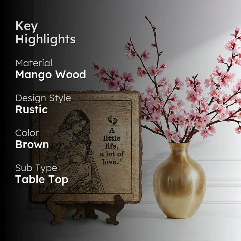 A Little Life, A Lot Of Love Wood Showpiece - Square media 2