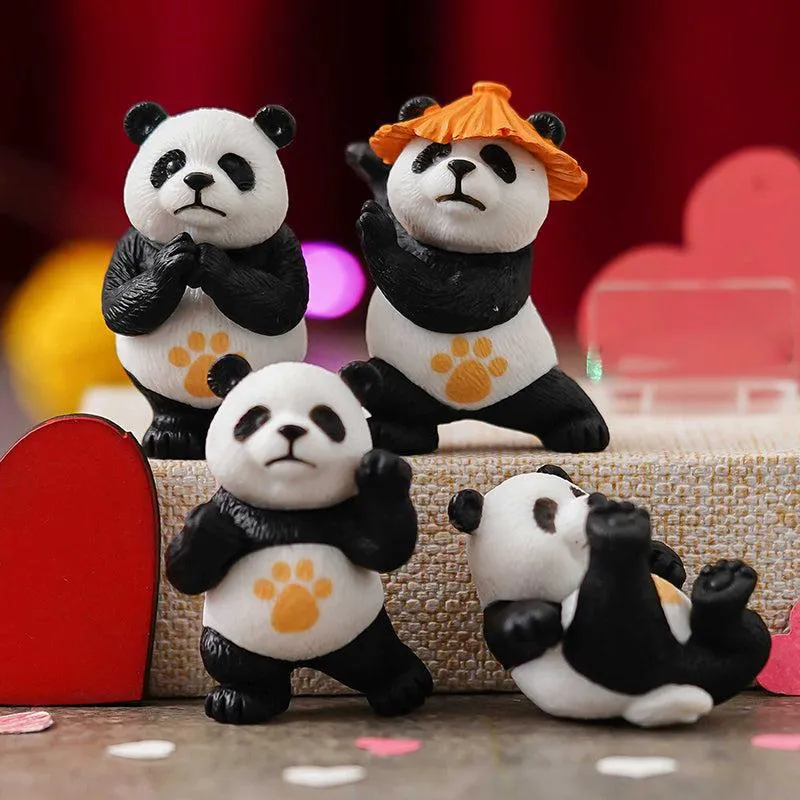 Panda Love Resin Showpiece - Set Of Four media 3