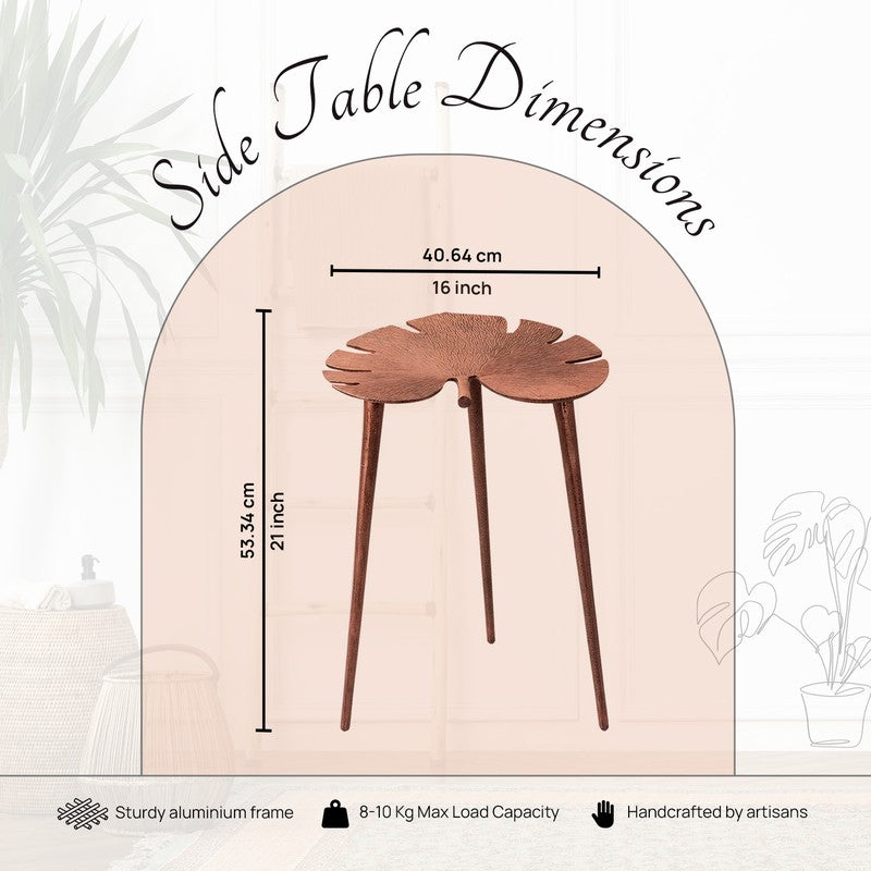 Monstera Leaf Accent Table (Copper) - Set Of Two media 6