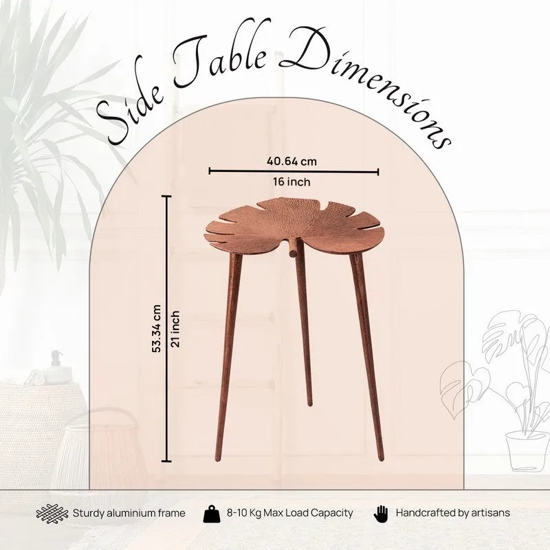 Monstera Leaf Accent Table (Copper) - Set Of Two media 6
