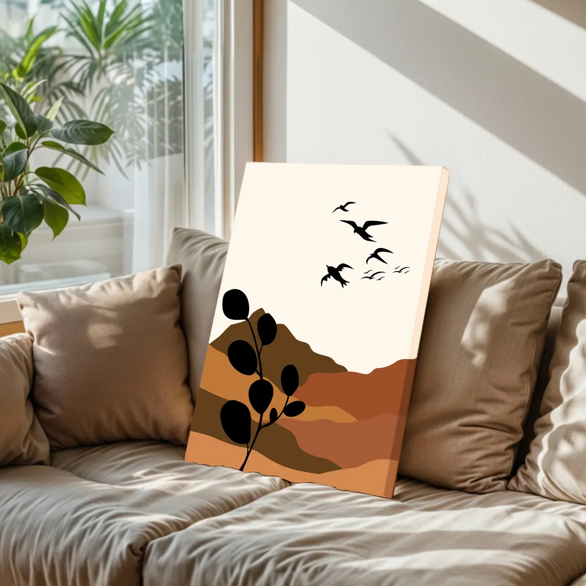 Boho Blush Cotton Canvas Wall Painting media 5