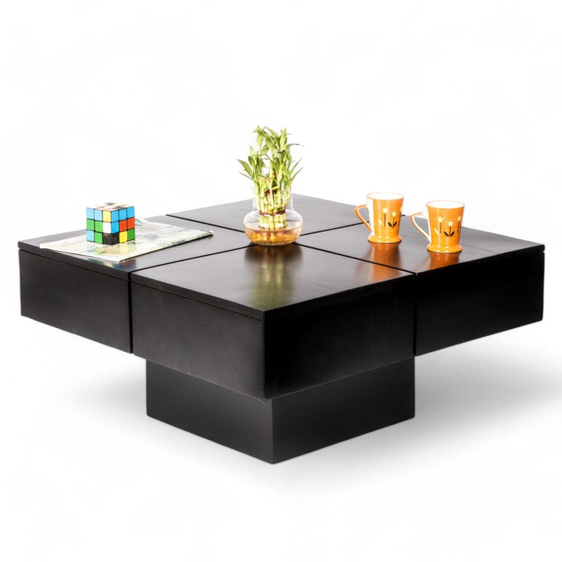 Tervon Sheesham Wooden Center Table - Black media 4