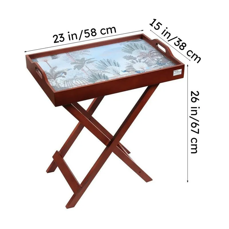 India Circus Teak Wood Blooming Tray Table media 8