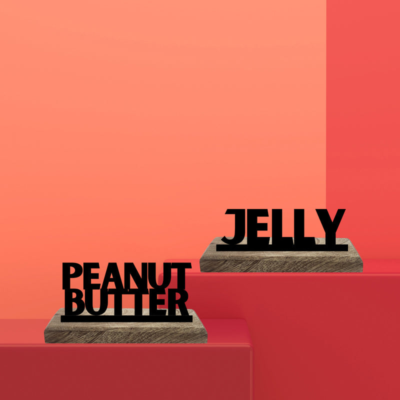 PB & J Typography Showpiece - Set Of Two