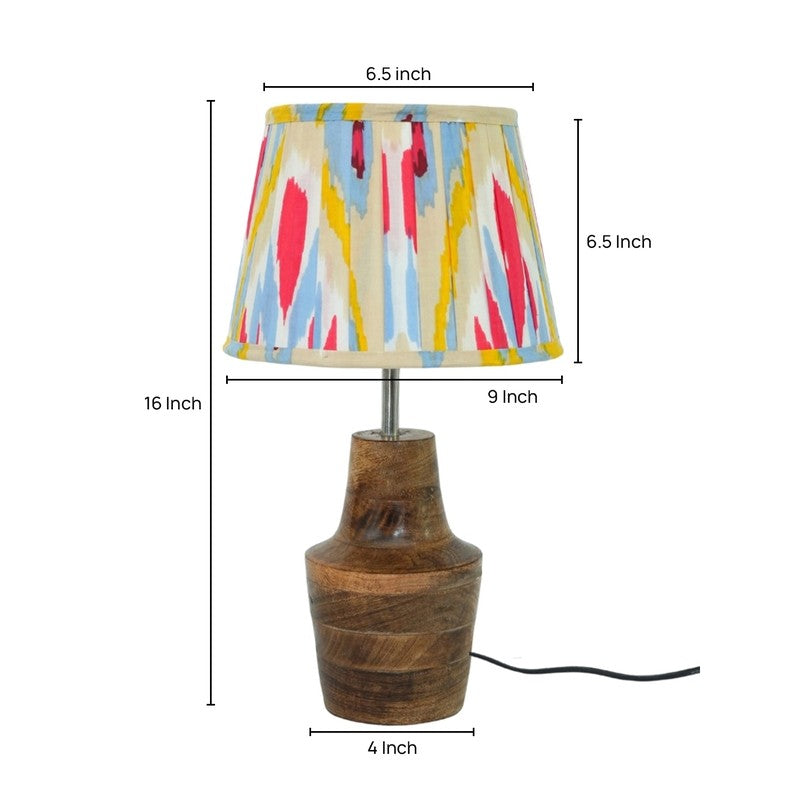 Arcadian Bloom Wooden Base Cotton Table Lamp - Multicolor media 5