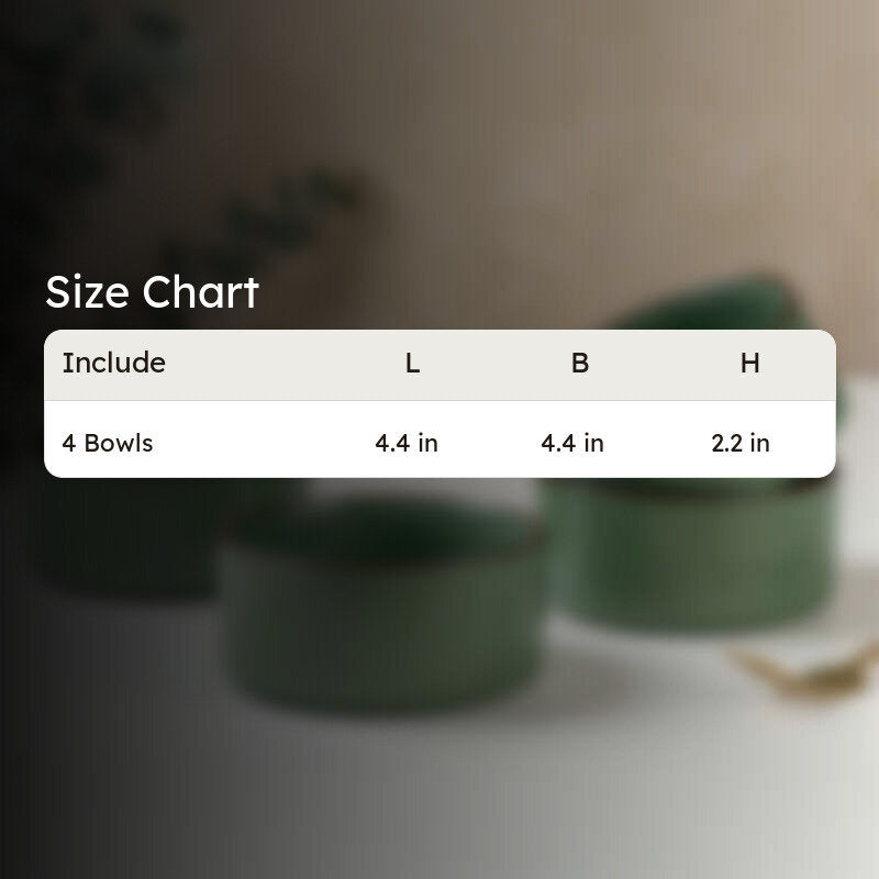 Whimsi Ceramic Soup Bowls (280 mL,Green) - Set Of Four media 8