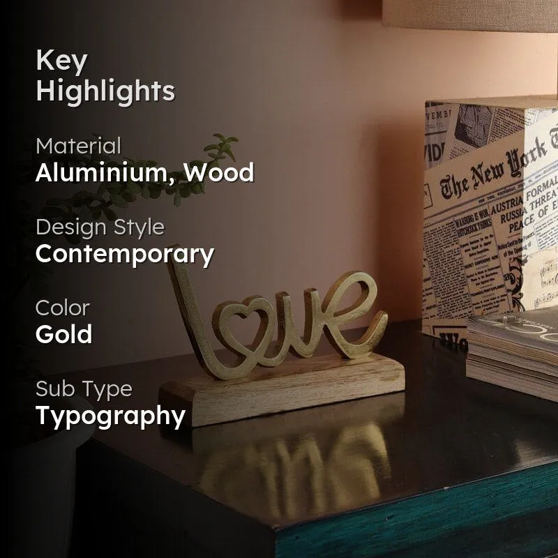 Love Loop Typography Showpiece - Gold media 2