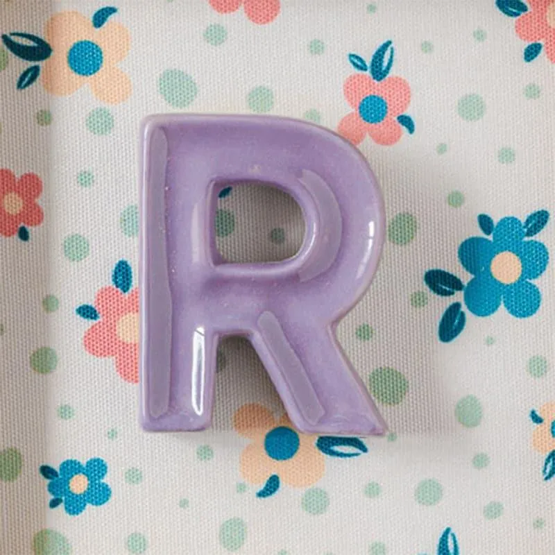 (R) Mini Mottled Mono Ceramic & Wooden Wall Accent - Purple media 4
