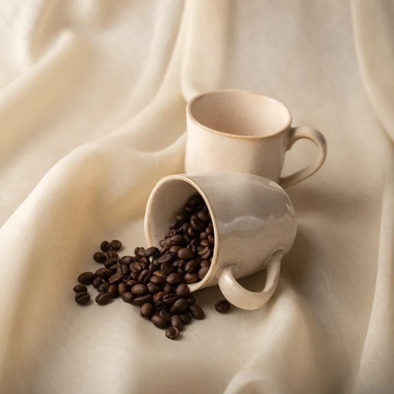 Elowen Porcelain Tea Cup (180 mL Each,Beige) - Set Of Six media 4