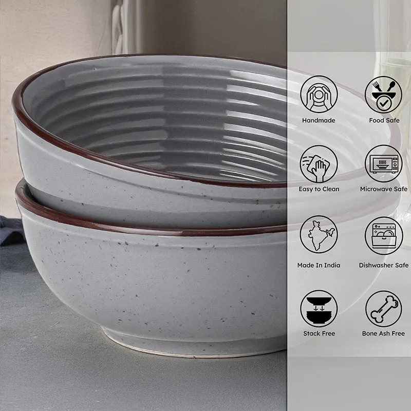 Terra Ridge Serving Bowl (Grey/1000 mL) - Set Of Two media 5