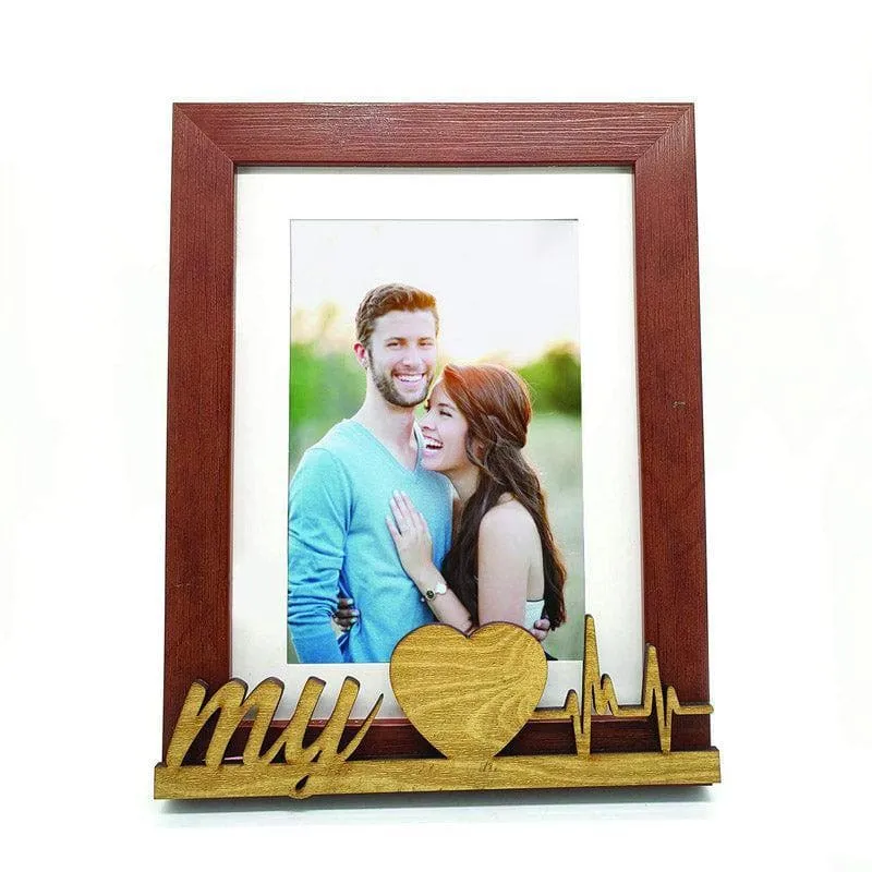 Valentine Heartbeat Photo Frame - Brown media 3