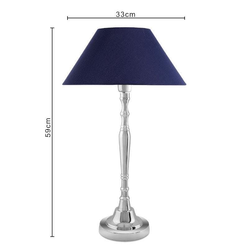 Zenith Glow Fabric Table Lamp - Silver,Blue media 6