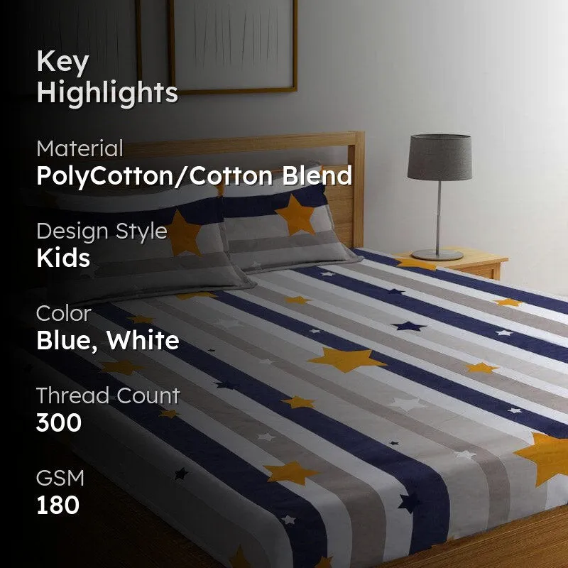 Starry Way Printed Bedsheet - 180 GSM media 2