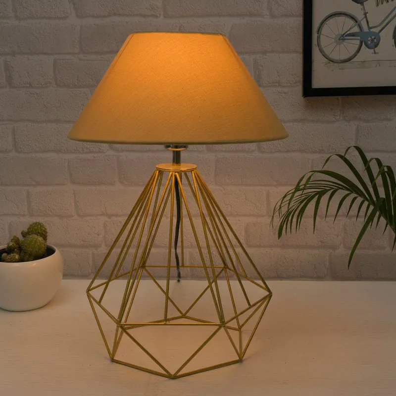 Diamond Dust Gold Fabric Table Lamp - Gold media 1
