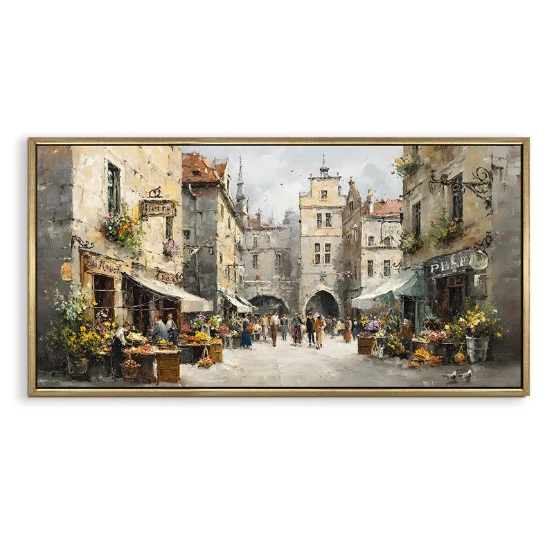 Townscape Canvas Wall Painting With Frame media 3