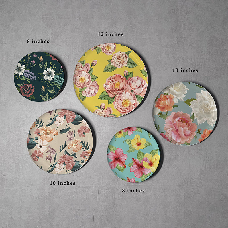 Rose Harmony Wall Plates - Set Of Five media 6
