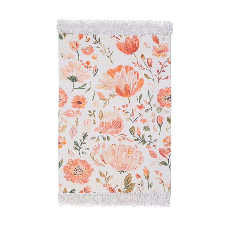 Sylven Cotton Door Mats - White & Orange