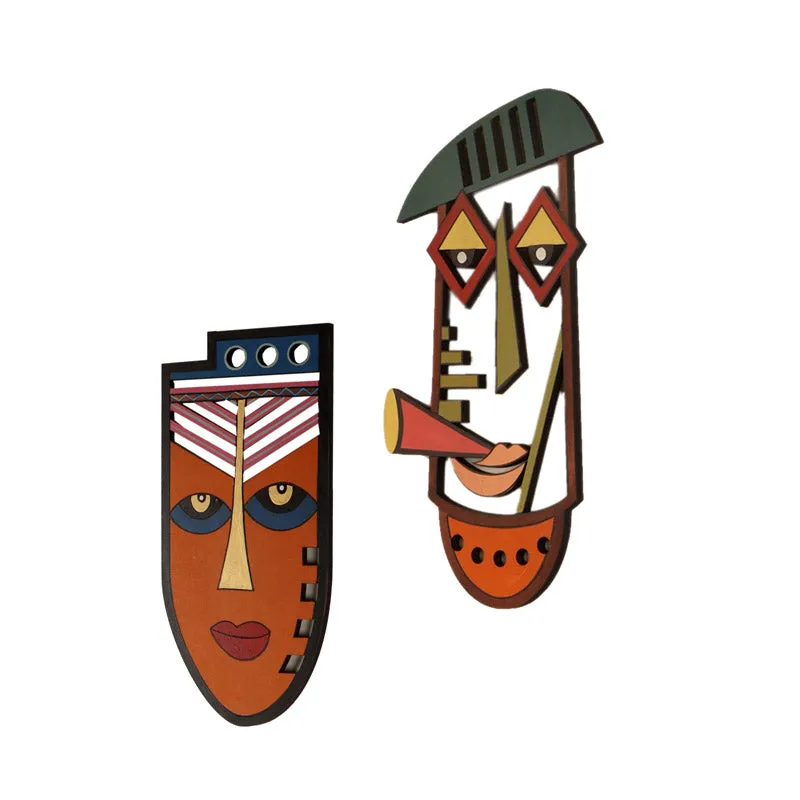 Rabecca Mask Wooden Wall Accent - Set of Two media 4