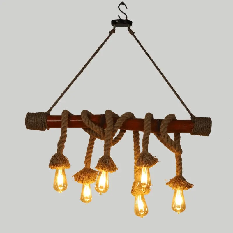 Rustic Rope Jute Ceiling Lamp media 4