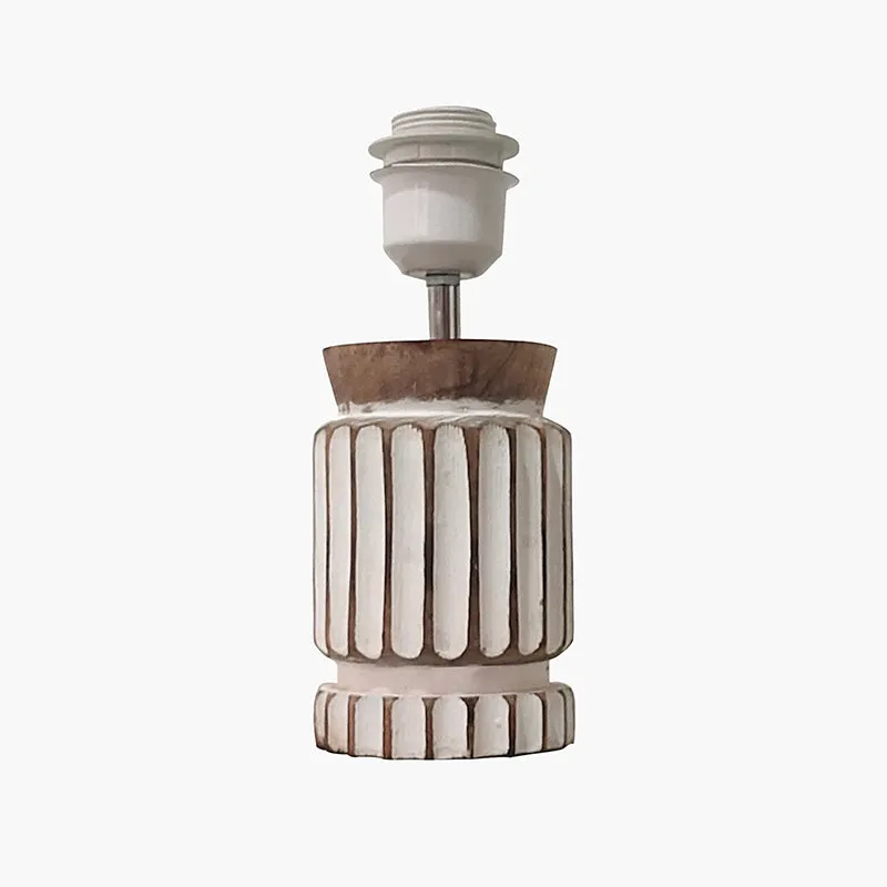 Regent Carved Fabric Table Lamp - Beige,White media 5