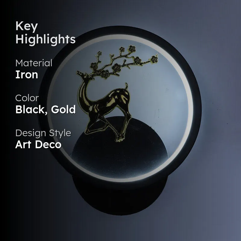 Stag Deer Iron Wall Lamp media 2