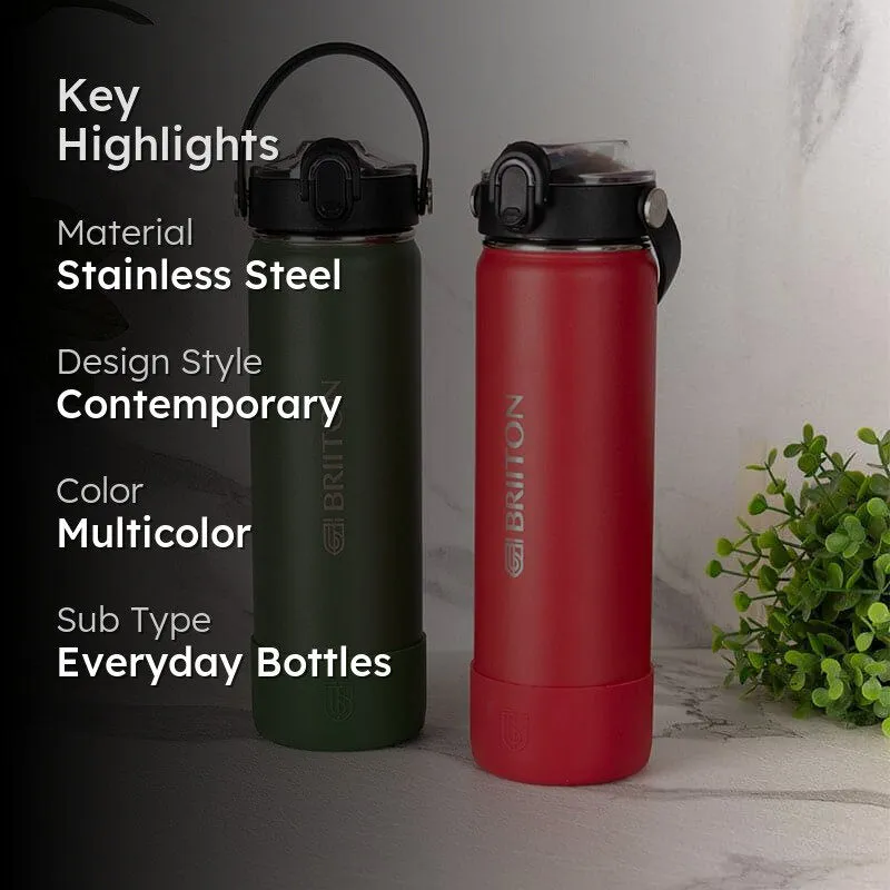 Sip Master Water Bottle (Green & Red, 750 mL Each) - Set Of Two media 2