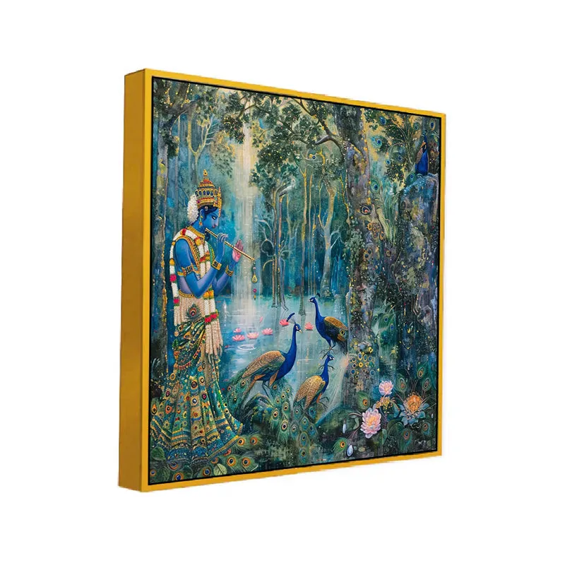 Mayura Lake Canvas Wall Art With Frame media 3