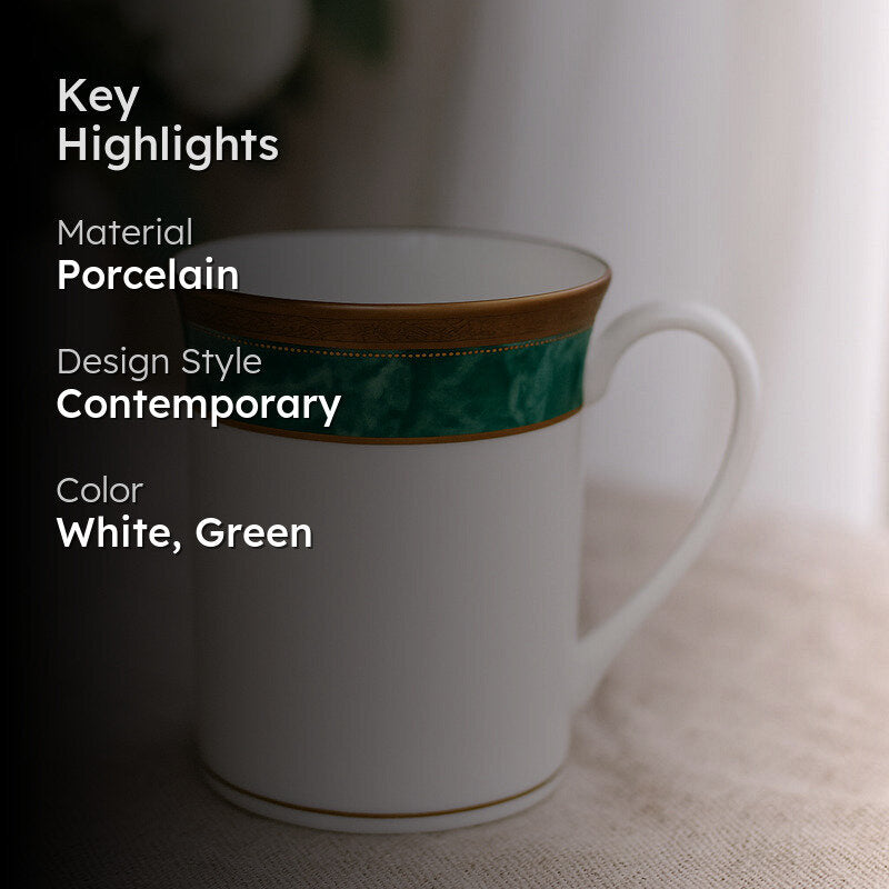 Noritake Majestic Porcelain Coffee Mug (Green) - 280 mL image 2
