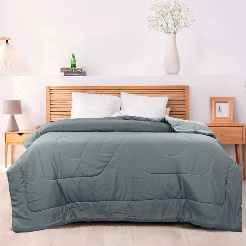 Lush Slumber Reversible Comforter (Grey) 90 GSM media 1